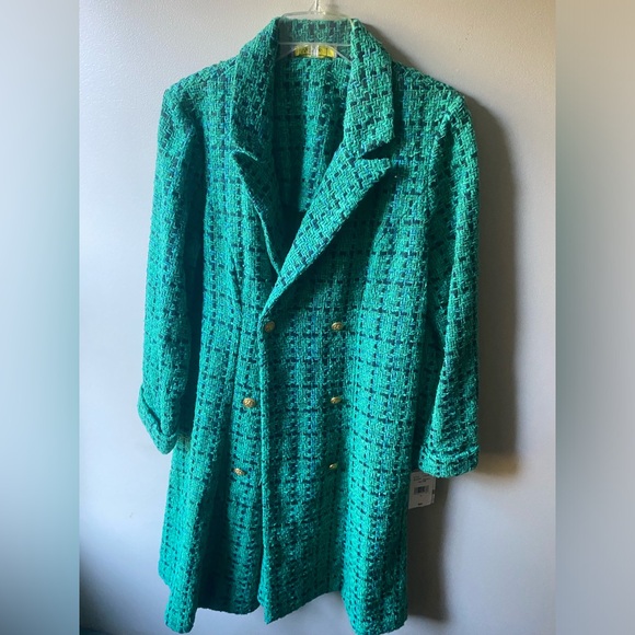 Maison Tara Double-Breasted Tweed Blazer Dress - Picture 4 of 7